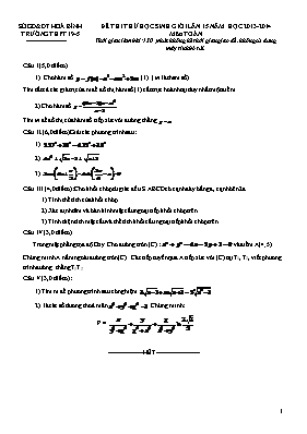 Đề thi thử học sinh giỏi lần 15 năm học 2013-2014 môn Toán - Trường THPT 19-5